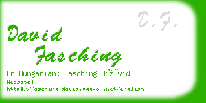 david fasching business card